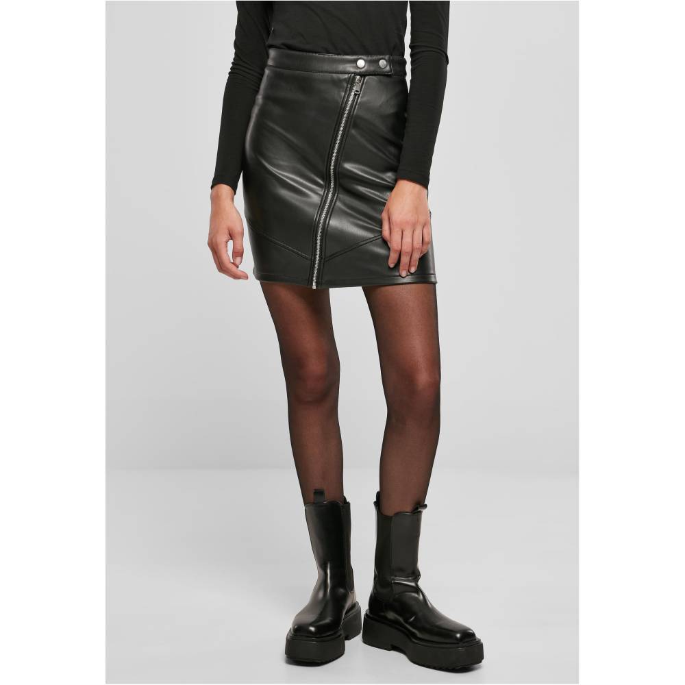 Urban Classics - Synthetic Leather Biker Jupe courte - Noir